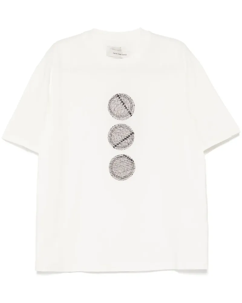 Feng Chen Wang T-Shirt mit Print - Weiß Weiß