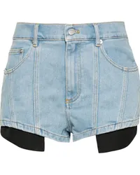 Thierry Mugler Jeans-Shorts mit Einsätzen Blau