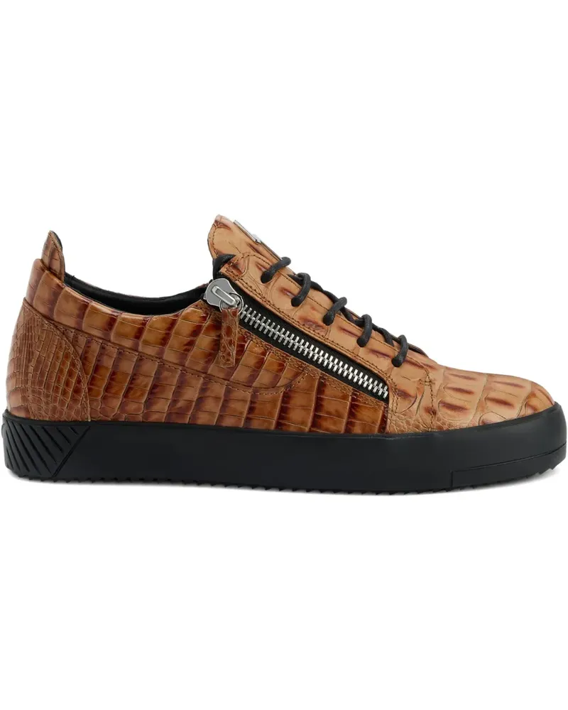 Giuseppe Zanotti Frankie Sneakers mit Kroko-Optik - Braun Braun