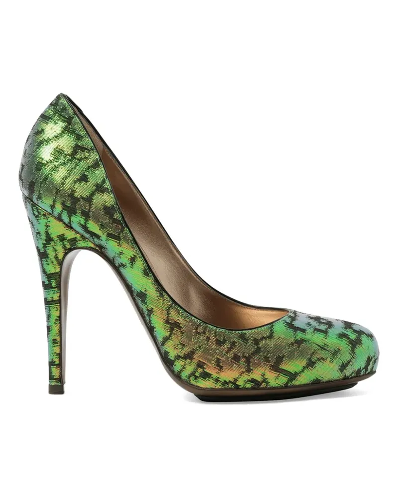 Lanvin metallic-effect patterned pumps - Grün Grün