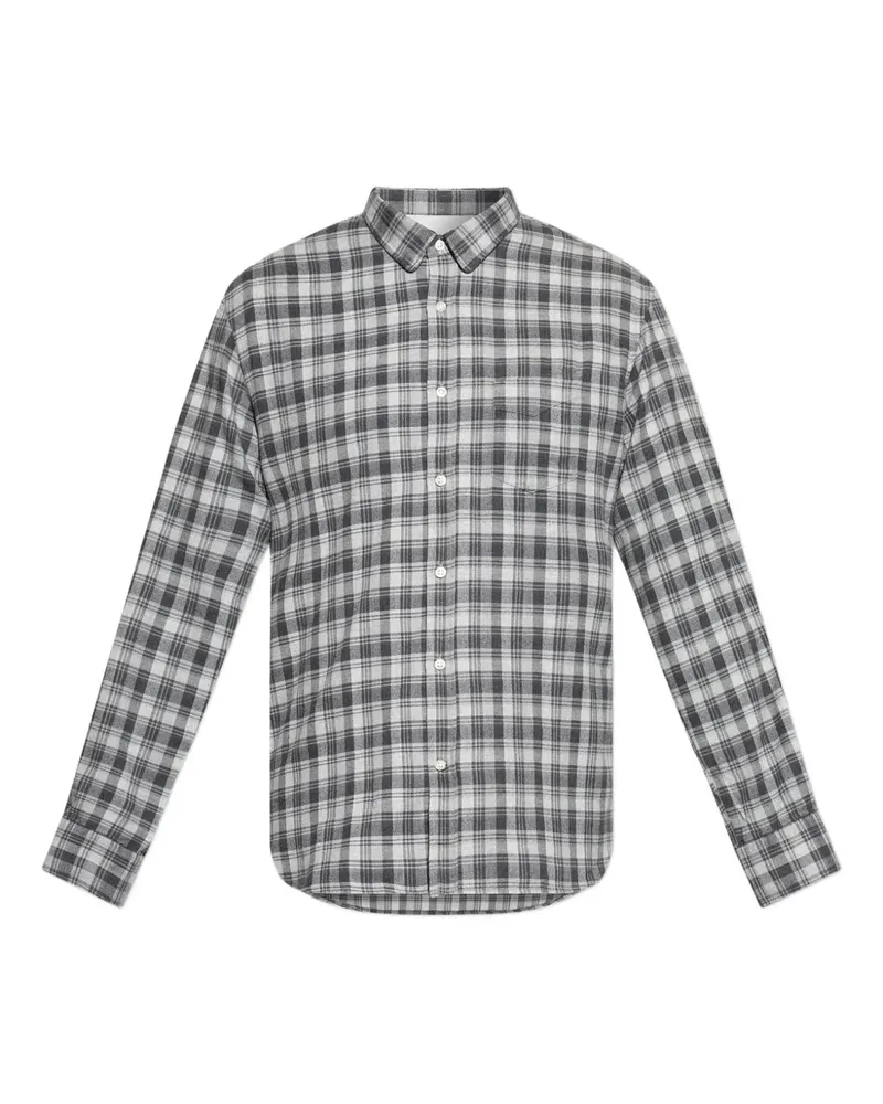 Officine Generale checked pocket shirt - Grau Grau