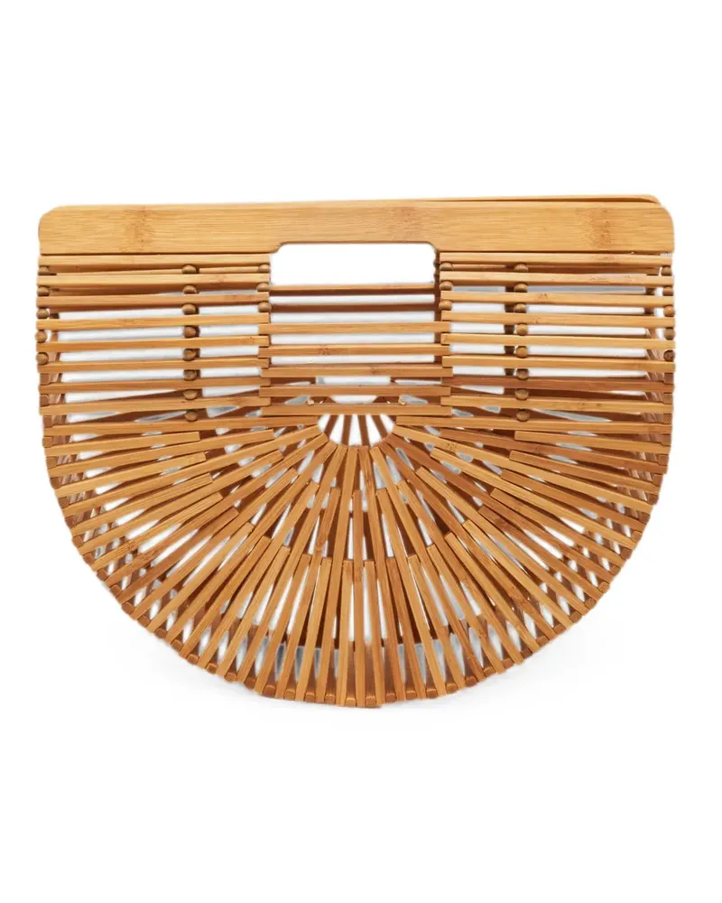 Cult Gaia small Ark bamboo clutch bag - Nude Nude