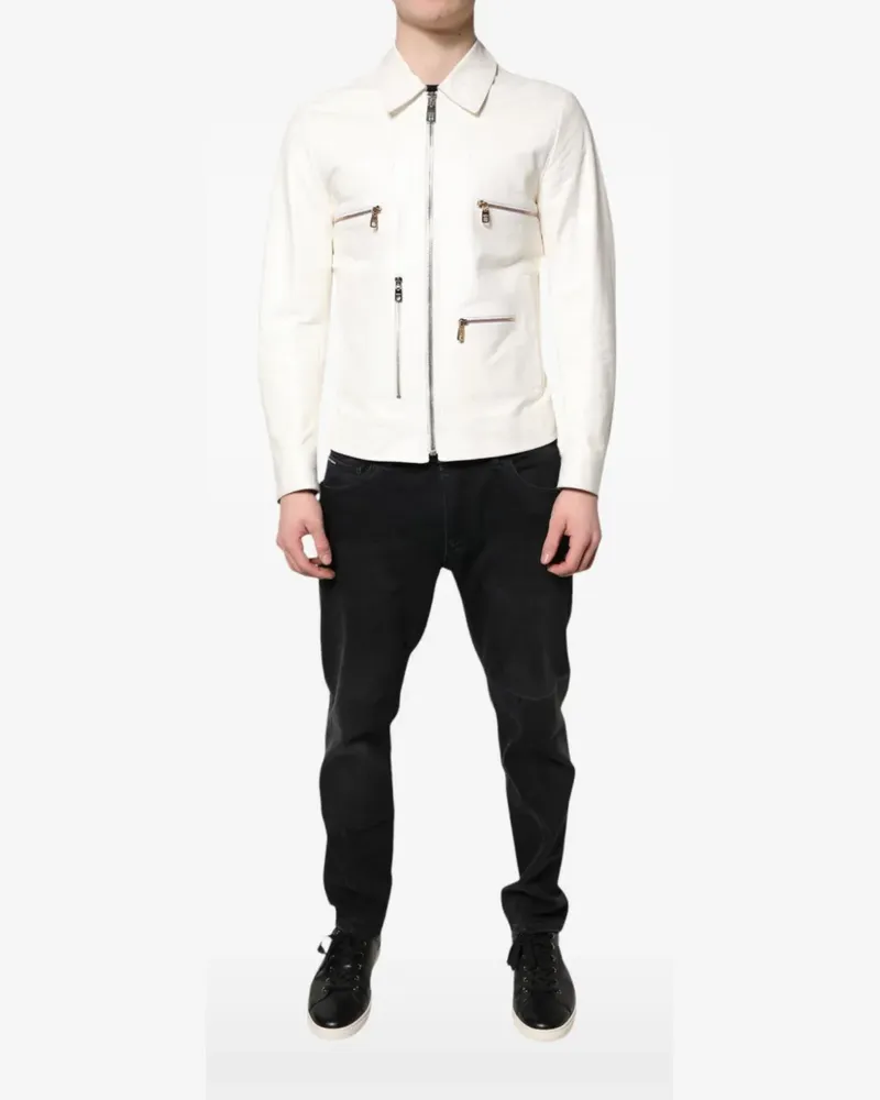 Dolce & Gabbana collared zip-up jacket - Weiß Weiß