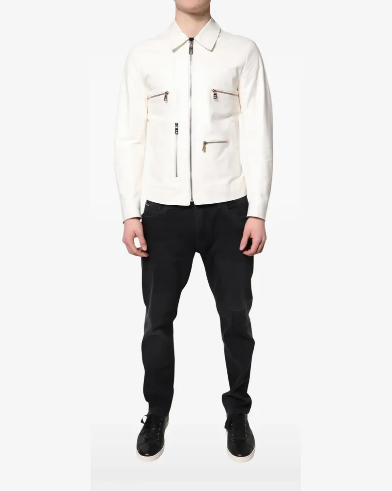 Dolce & Gabbana collared zip-up jacket - Weiß Weiß