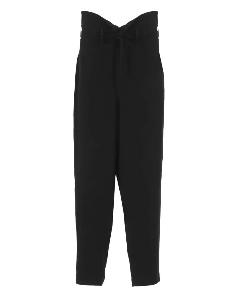 Yohji Yamamoto Hose mit Kordelzug - Schwarz Schwarz