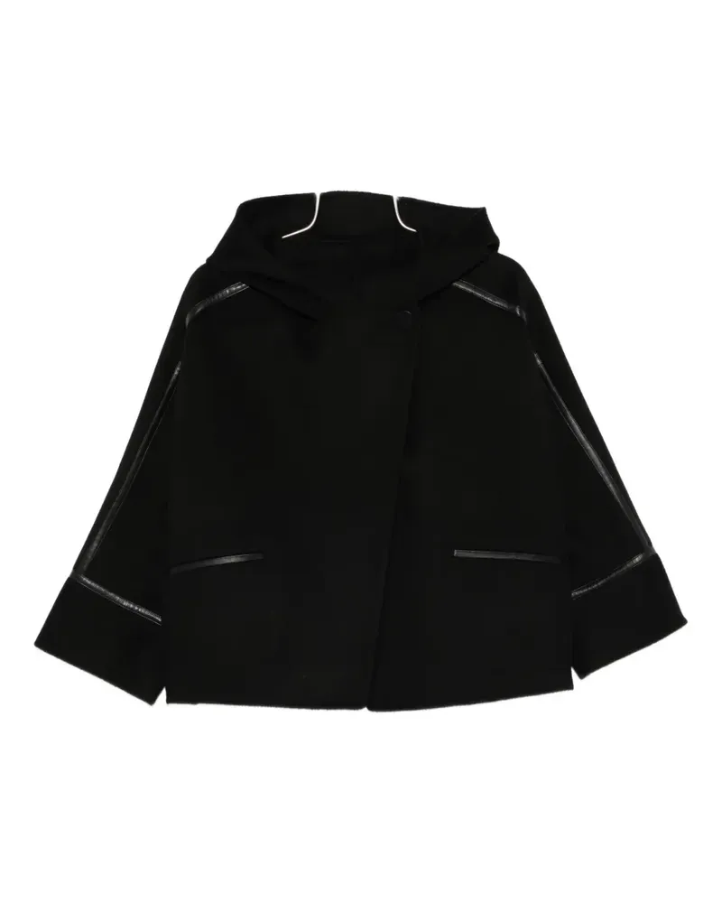 Yves Salomon Mantel mit Kapuze - Schwarz Schwarz