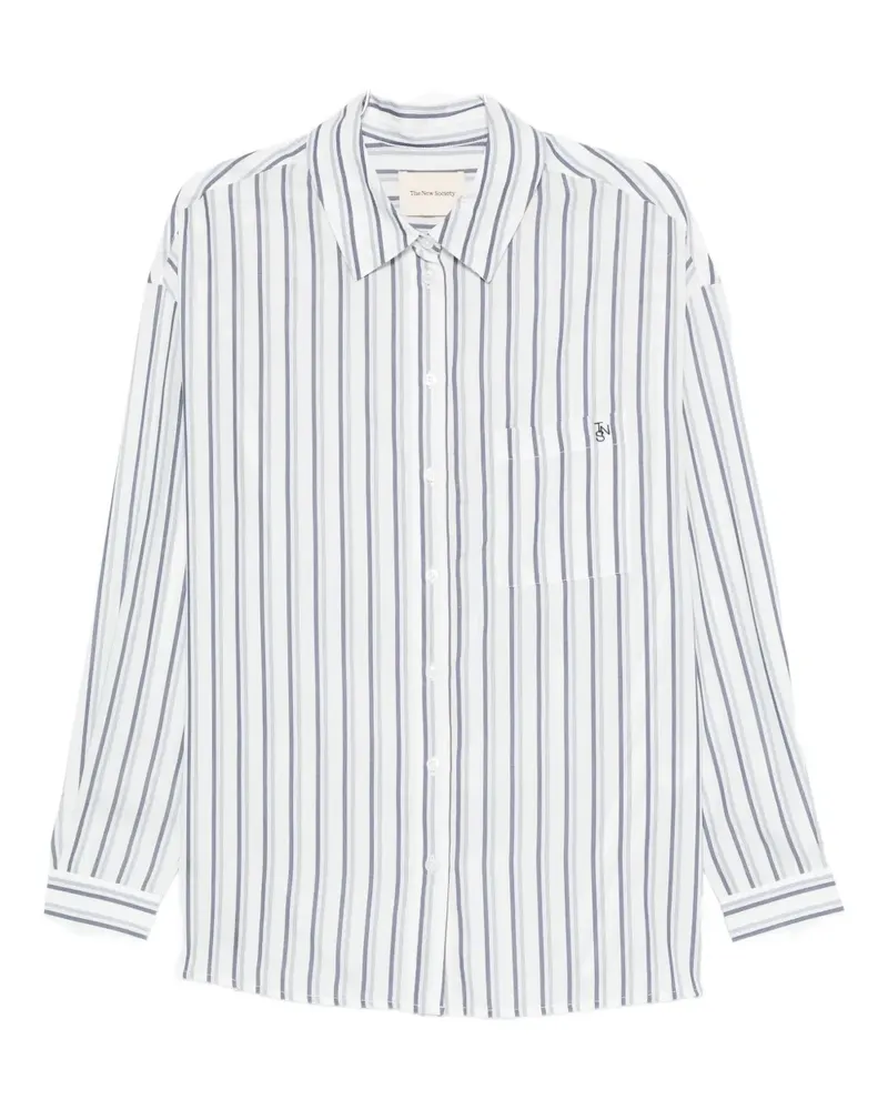 The New Society striped pocket shirt - Weiß Weiß