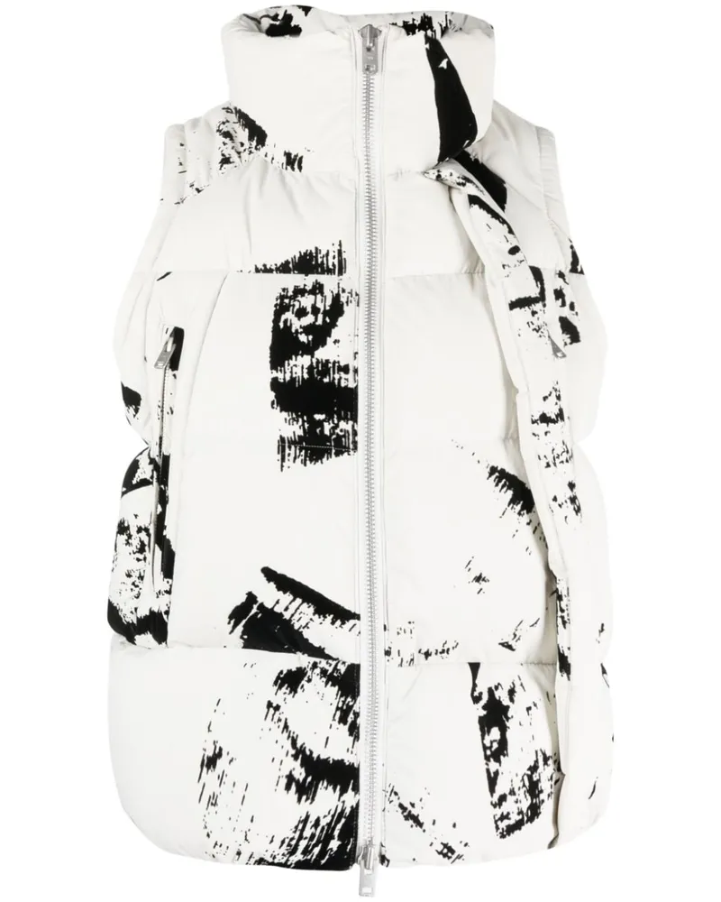 Y-3 Gefütterte Weste mit grafischem Print - Grau Grau