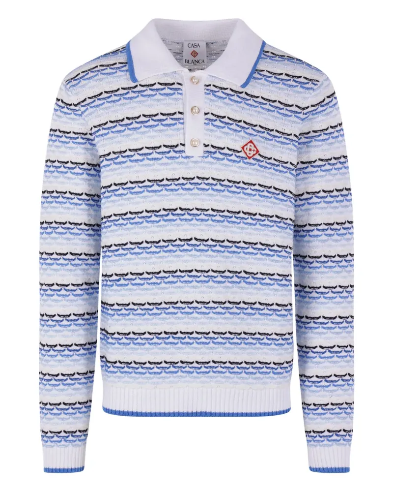 Casablanca Paris Poloshirt mit Logo-Applikation - Weiß Weiß