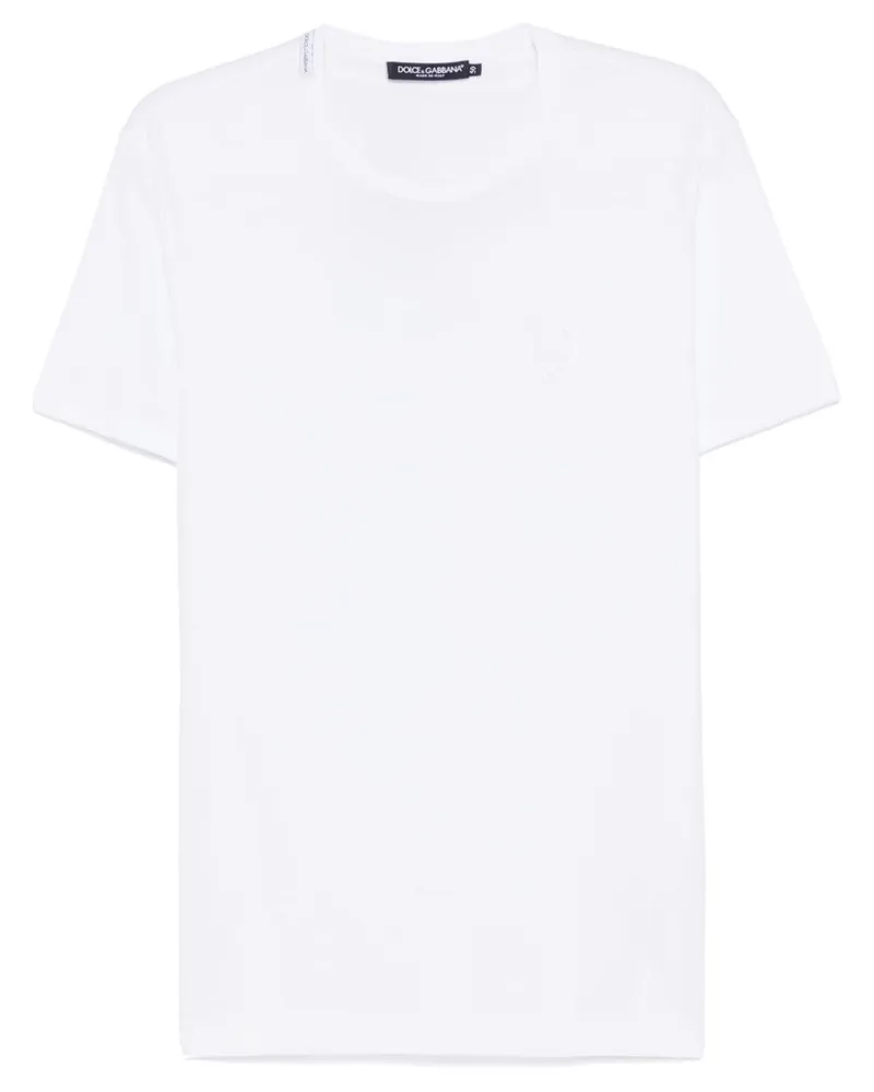 Dolce & Gabbana T-Shirt mit Logo-Stickerei - Weiß Weiß