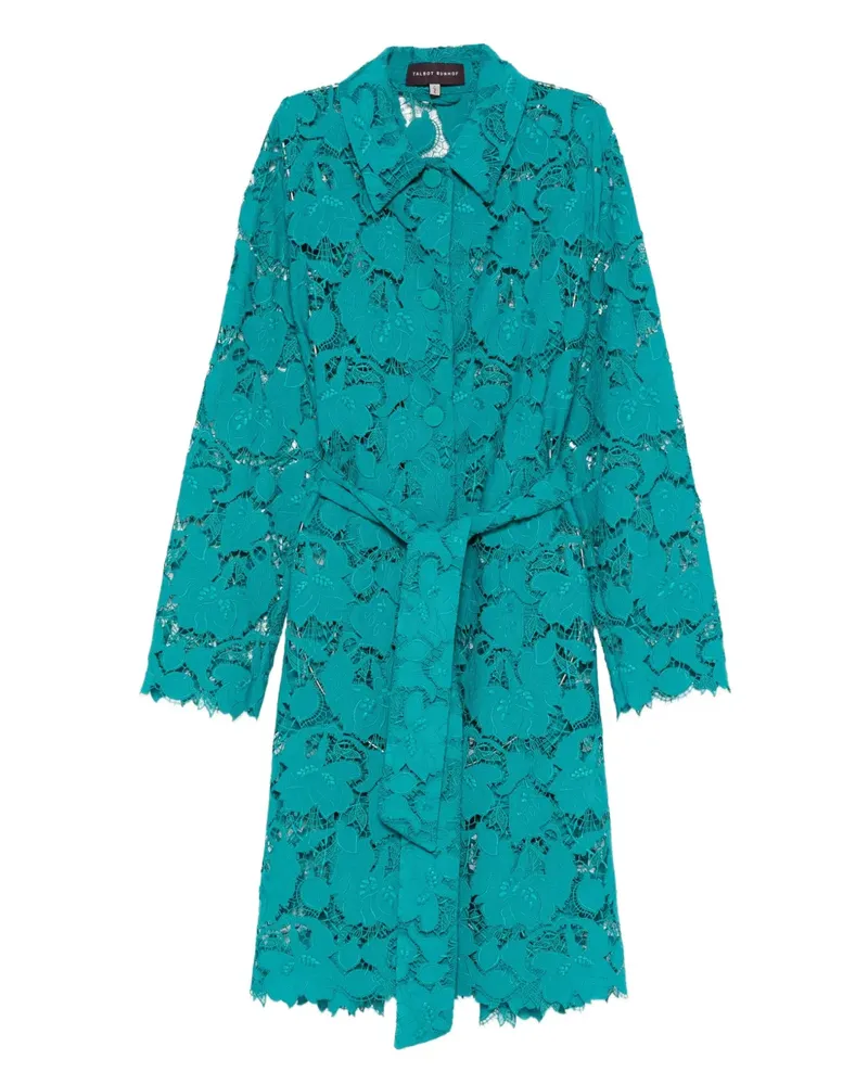 Talbot Runhof Mantel aus Blumenspitze - Blau Blau