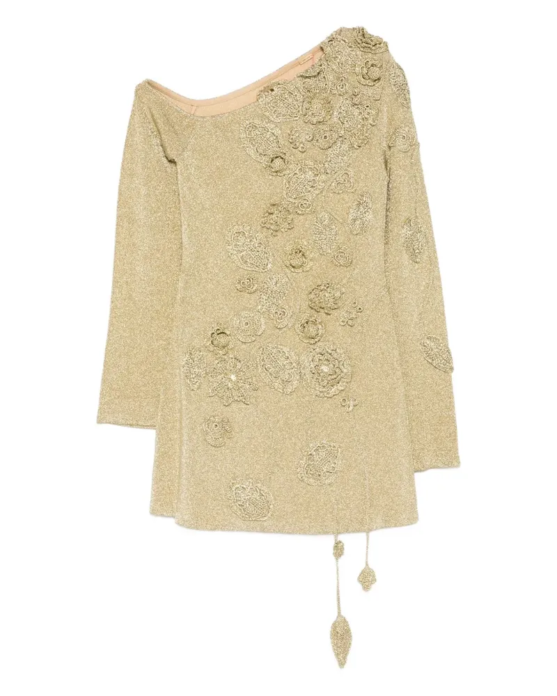 Cult Gaia Kaela floral-appliqué mini dress - Gold Gold