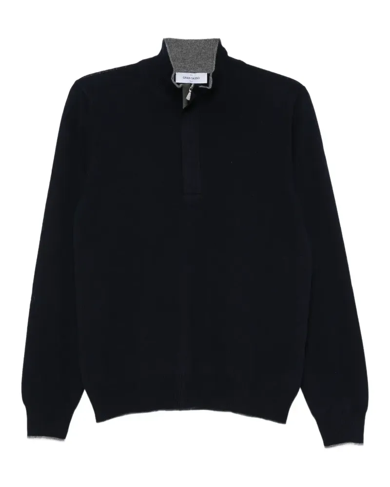 Gran Sasso Pullover mit kurzem Reißverschluss - Blau Blau