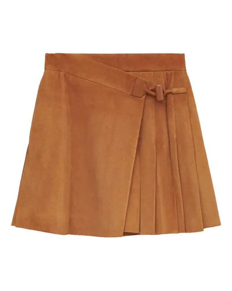 Loewe buckle pleated short skirt - Nude Nude