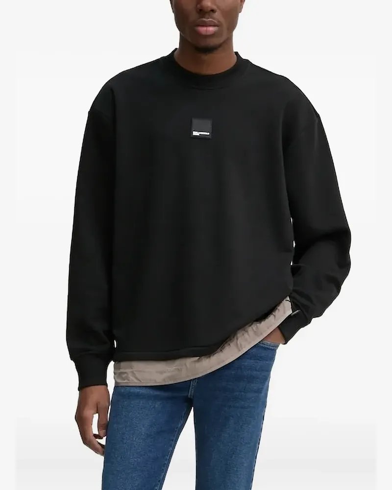 Karl Lagerfeld Sweatshirt mit Logo-Schild - Schwarz Schwarz