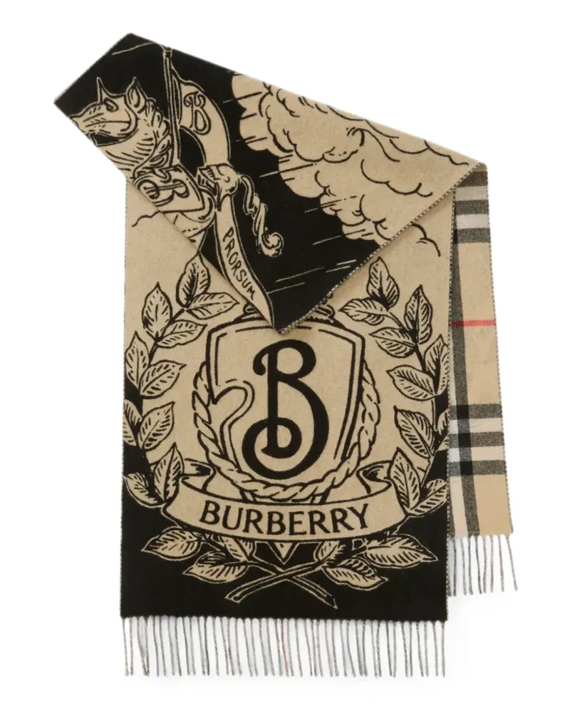 Burberry wide reversible Stormy Knight scarf - Nude Nude