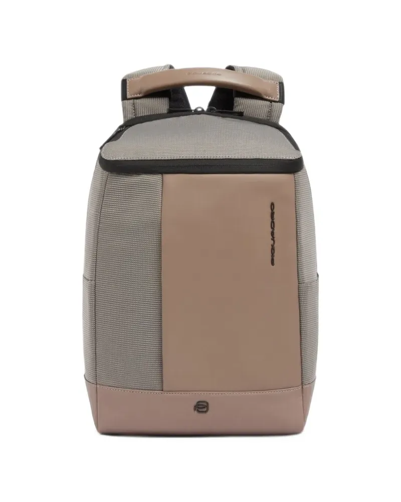 Piquadro Rucksack mit Logo-Print - Nude Nude