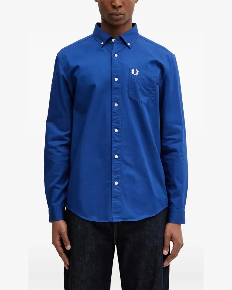 Fred Perry embroidered-logo button-down shirt - Blau Blau