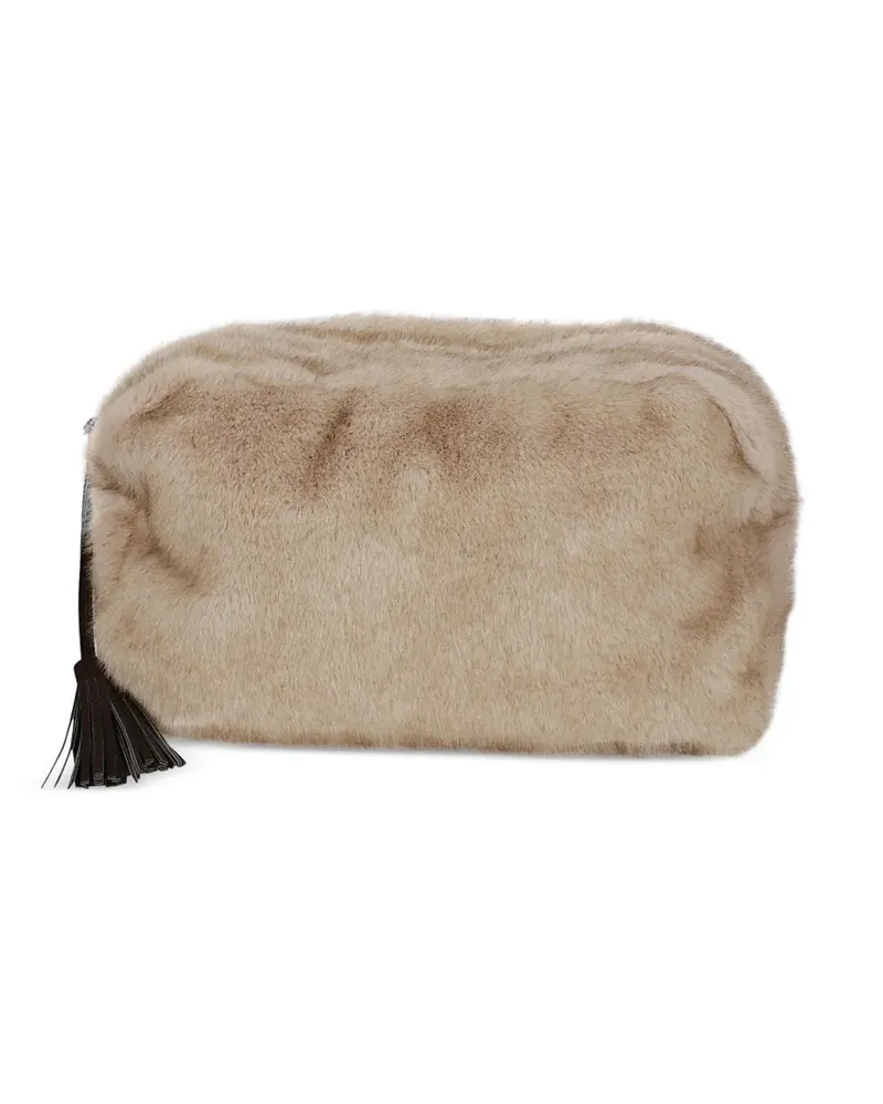 P.A.R.O.S.H. Clutch aus Faux Fur - Nude Nude