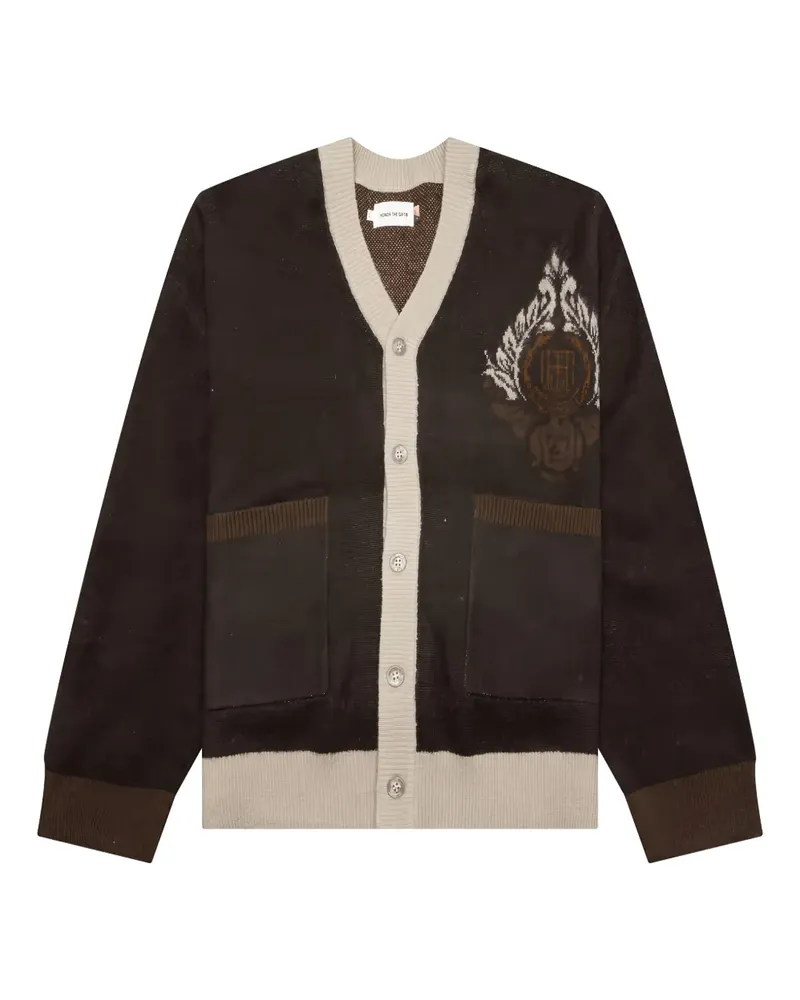 Honor The Gift Jacquard-Cardigan aus Wolle - Braun Braun