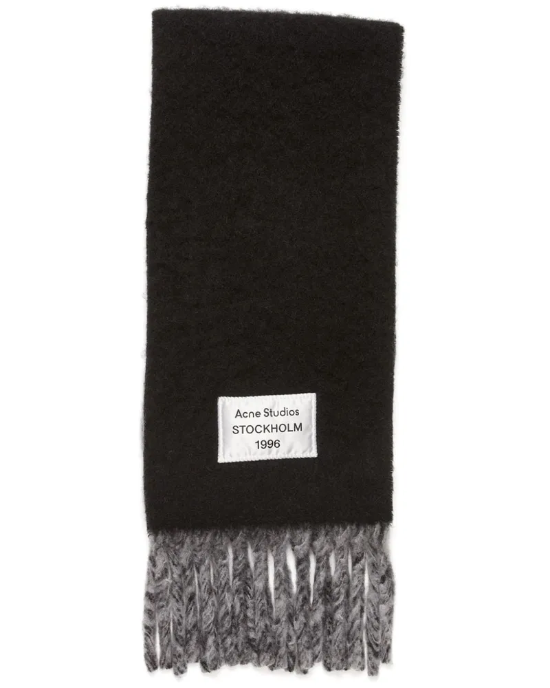 Acne Studios Schal mit Fransen - Schwarz Schwarz