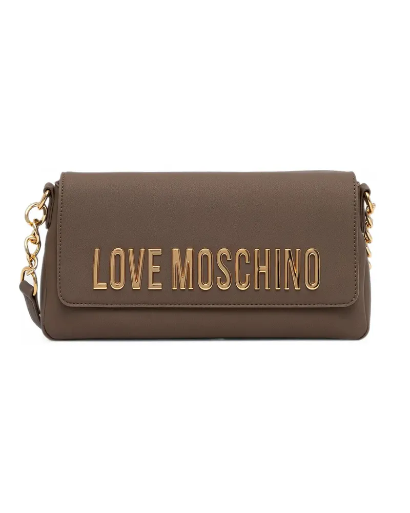 Moschino logo-plaque shoulder bag - Braun Braun