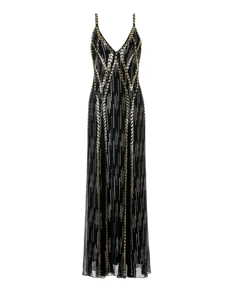 Temperley London Viola Maxikleid mit Pailletten - Schwarz Schwarz