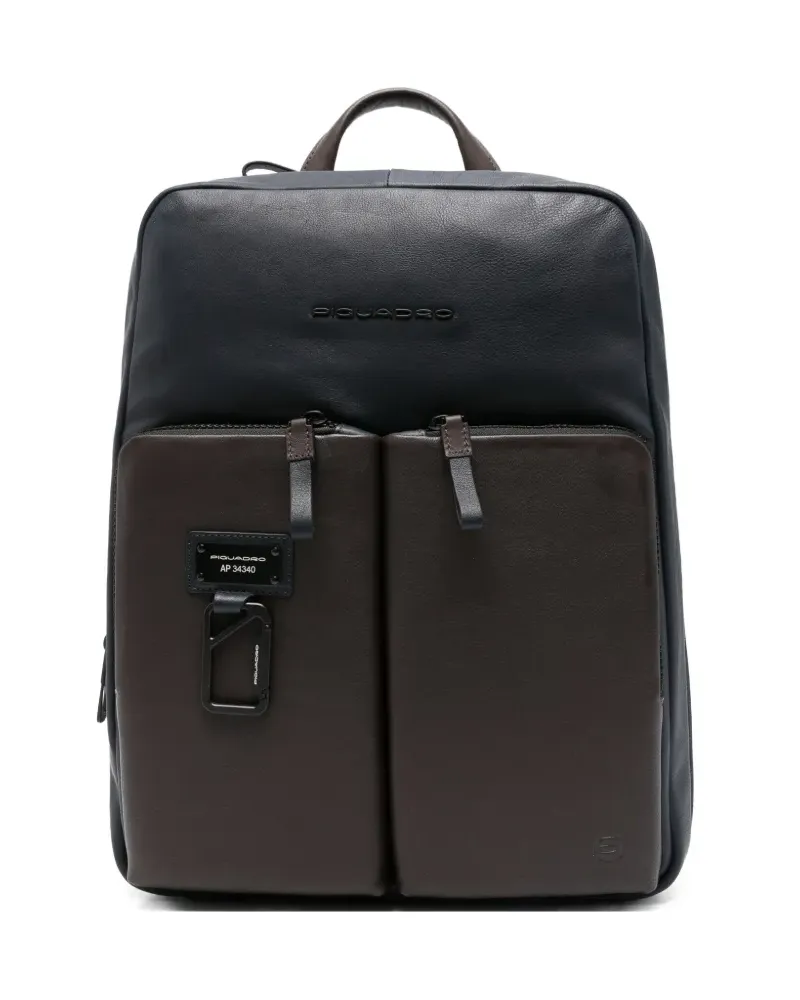 Piquadro Rucksack mit Logo-Schild - Braun Braun