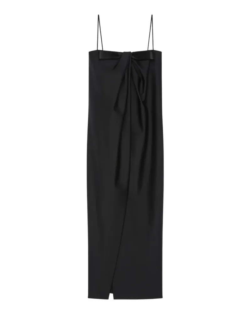 Givenchy Langes Kleid aus Wolle und Mohär mit Schleife - Schwarz Schwarz