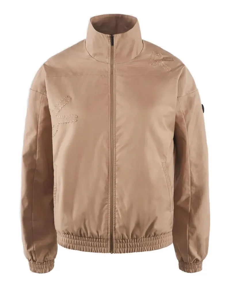 District Vision logo-embroidered hiking jacket - Nude Nude