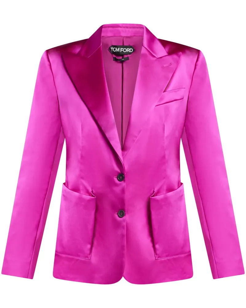 Tom Ford Einreihiges Sakko aus Satin - Rosa Rosa