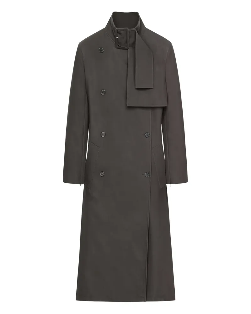 Courrèges buckle cotton trench coat - Grau Grau
