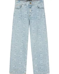 Just Cavalli Gerade Jeans mit Jacquardmuster Blau