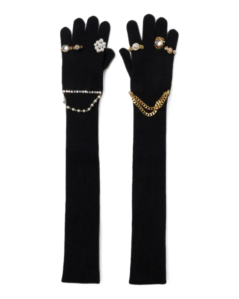 Doublet jewerly-attached wool gloves - Schwarz Schwarz