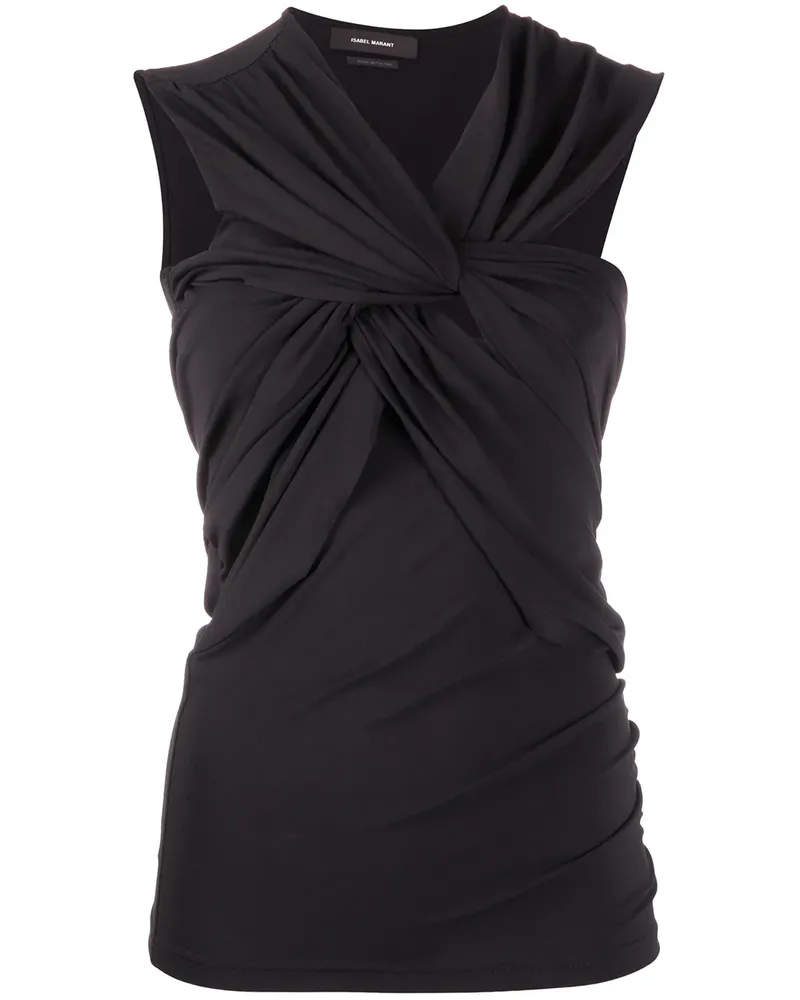 Isabel Marant Drapiertes Krepp-Top - Schwarz Schwarz