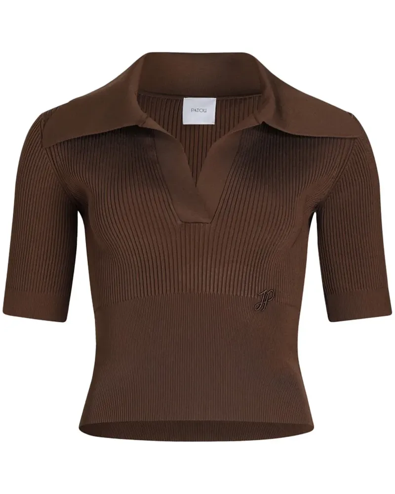 Patou Gestricktes Poloshirt - Braun Braun