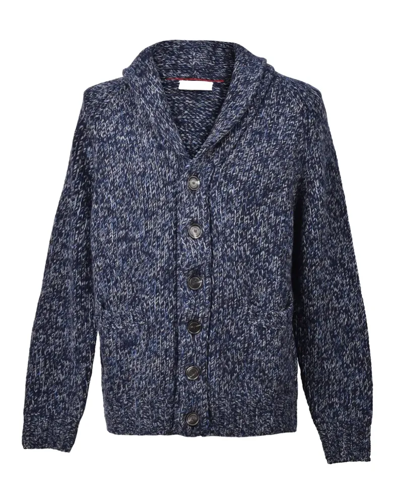 Brunello Cucinelli chunky-knit shawl-collar cardigan - Blau Blau
