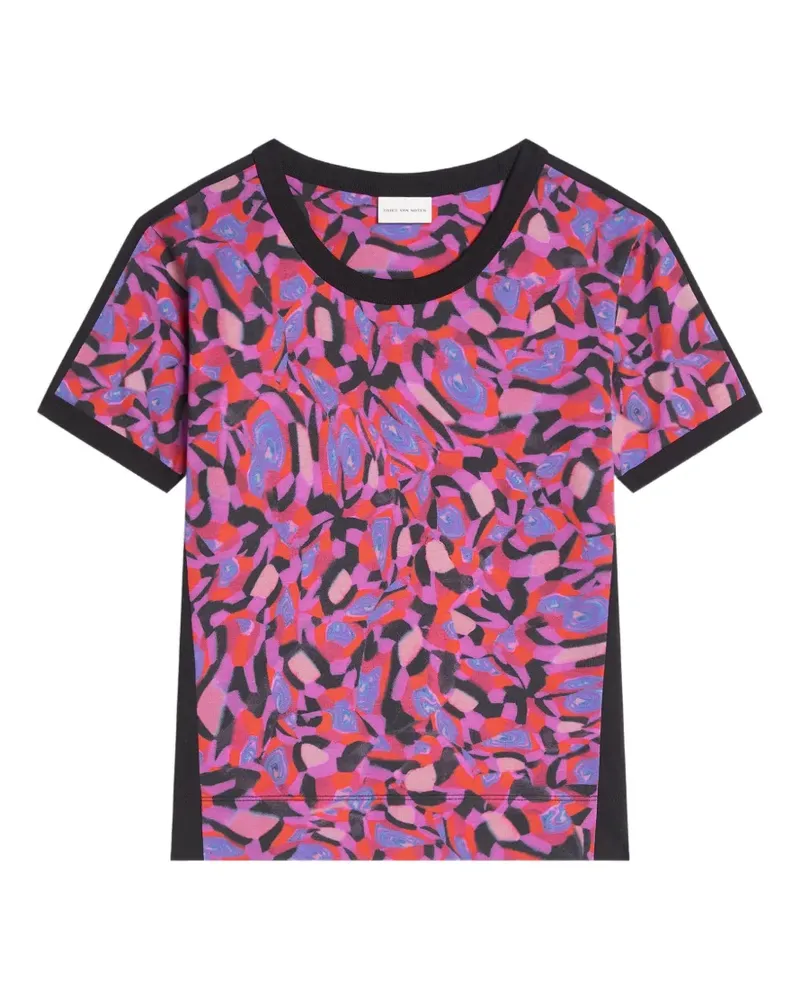 Dries van Noten Schmales T-Shirt mit Kontrasteinsatz - Rosa Rosa