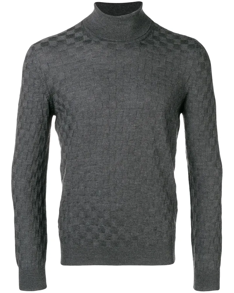 Tagliatore Pullover mit Karomuster - Grau Grau