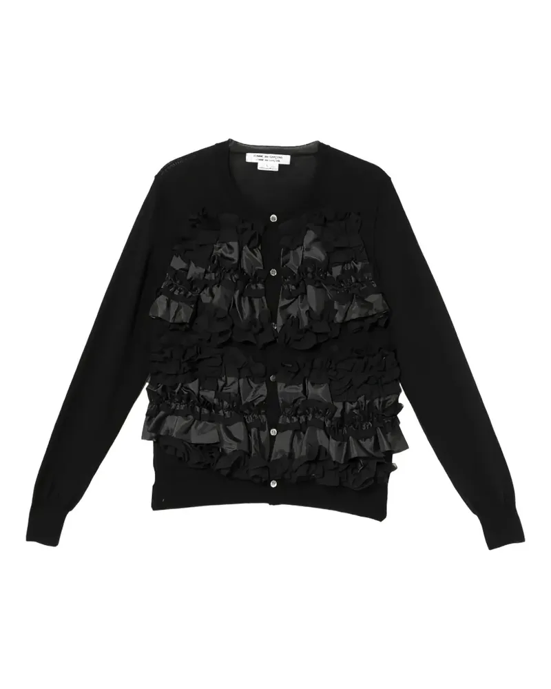 Comme des Garçons Cardigan mit Rüsche - Schwarz Schwarz