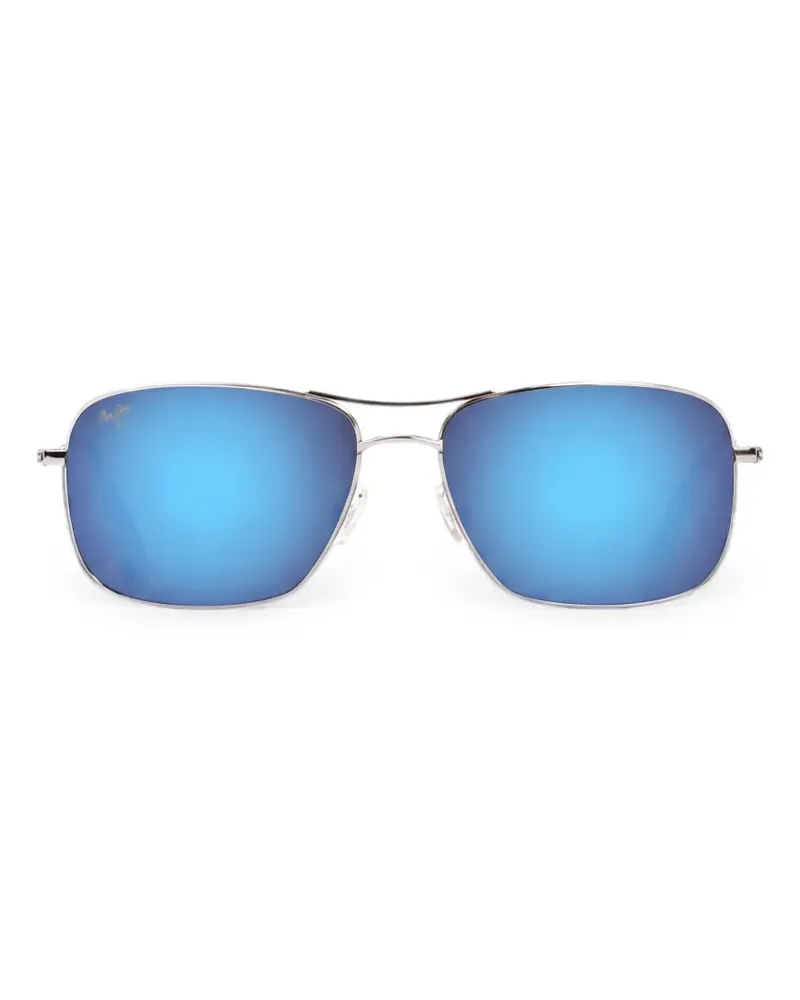 Maui Jim Wiki Wiki Sonnenbrille mit eckigem Gestell - Silber Silber