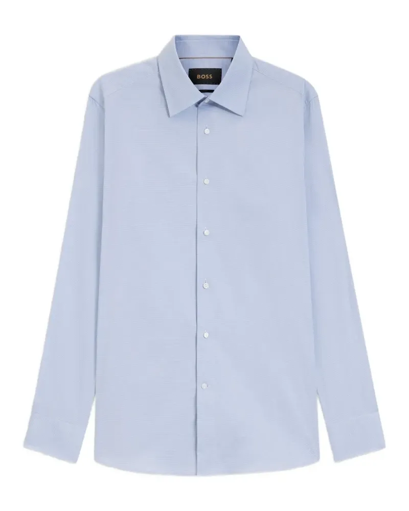 HUGO BOSS Texturiertes Hemd mit schmalem Schnitt - Blau Blau