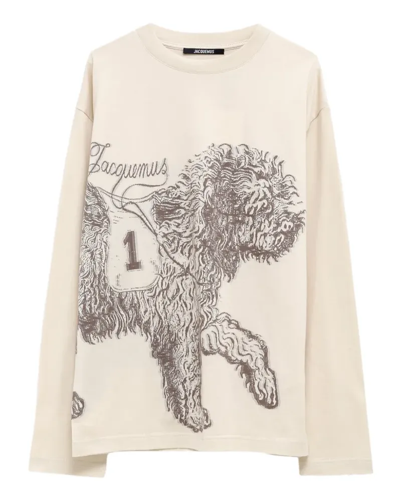 Jacquemus Langarmshirt mit grafischem Print - Nude Nude