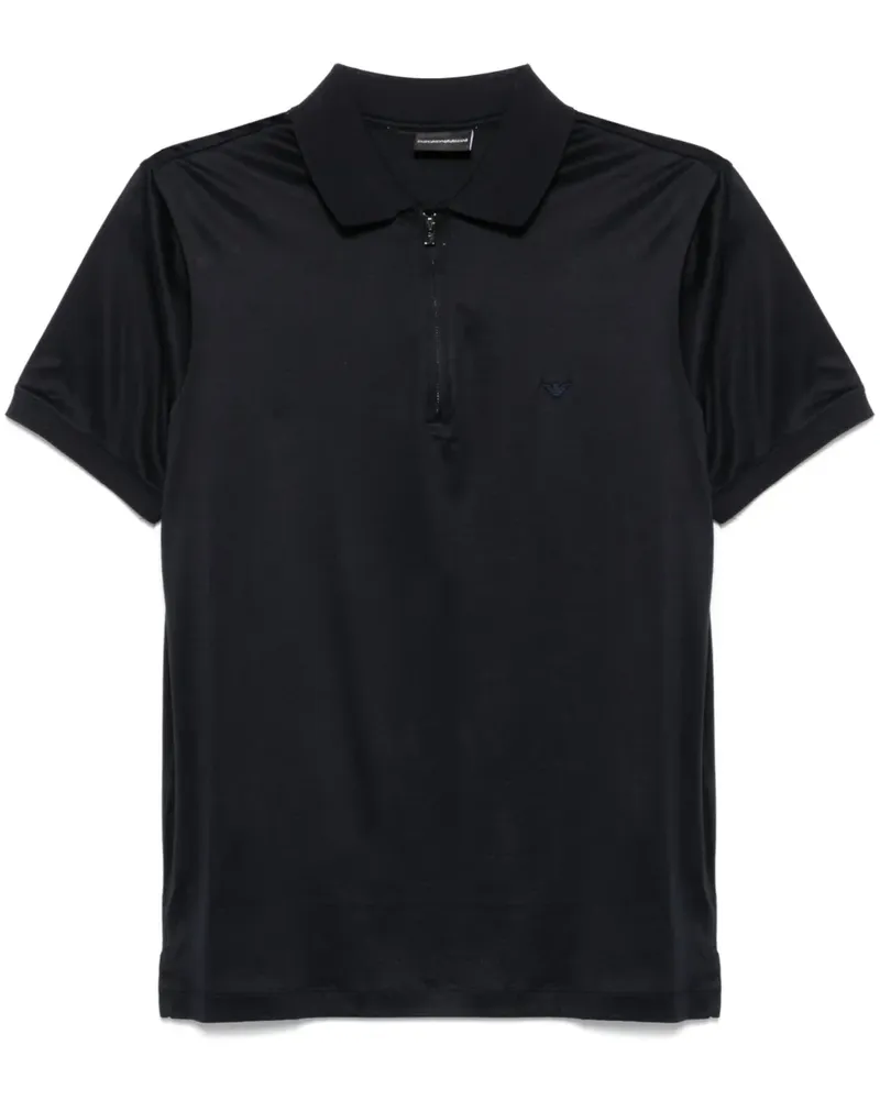 Emporio Armani Poloshirt mit Logo-Patch - Blau Blau