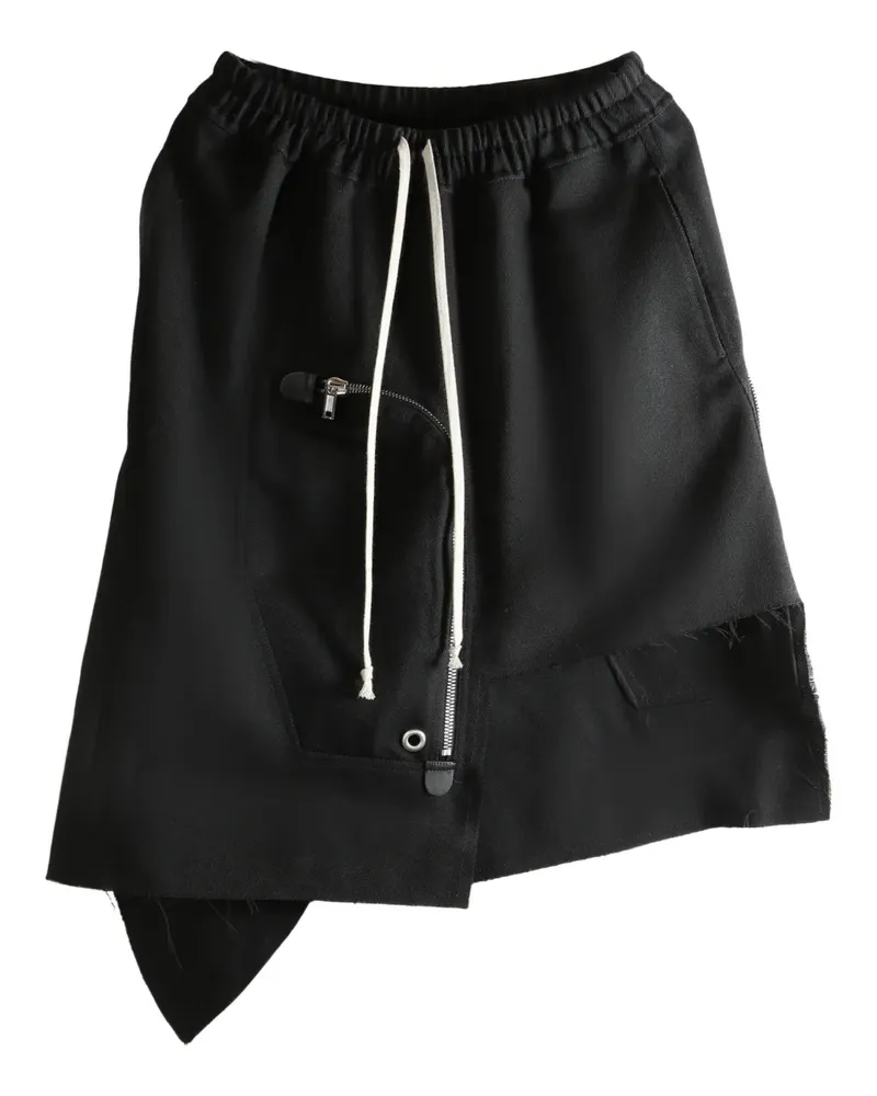 Rick Owens Dracca drawstring asymmetric mini skirt - Schwarz Schwarz