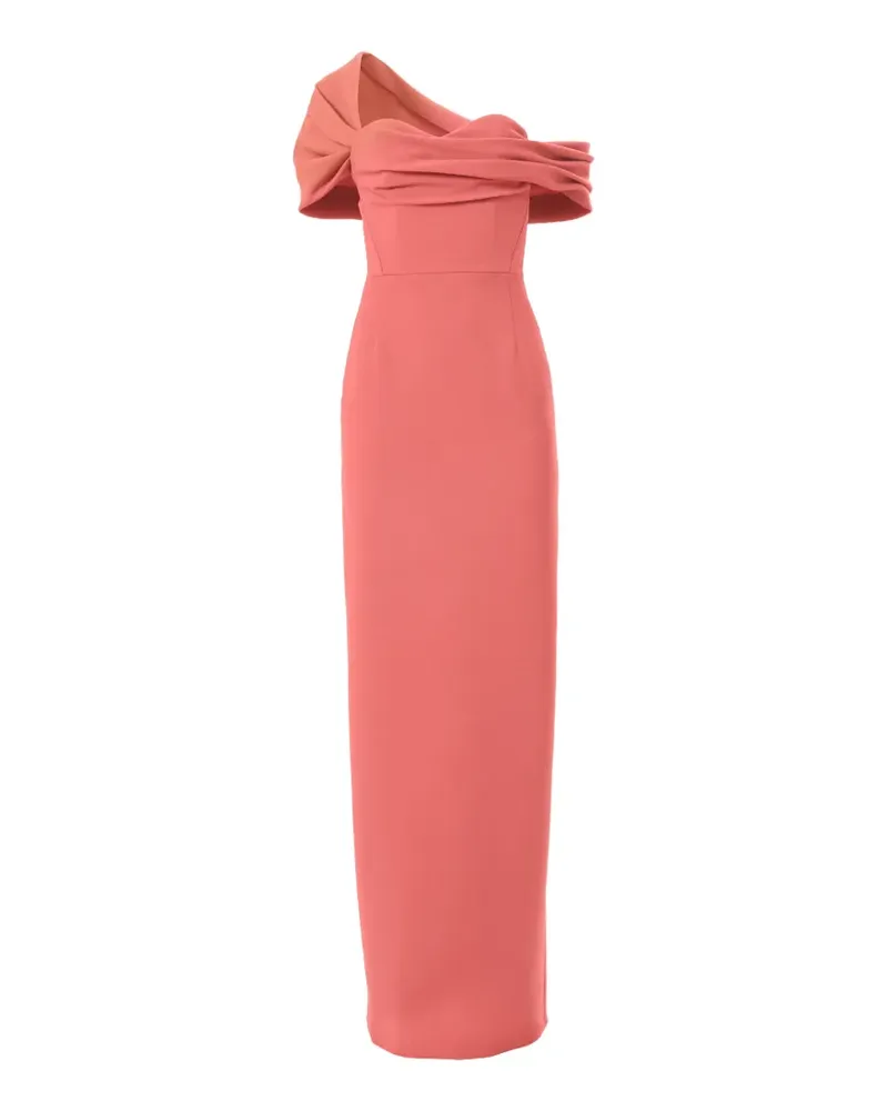 Carolina Herrera New York draped off-shoulder column gown - Rosa Rosa
