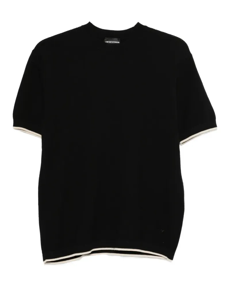 Emporio Armani stripe-detail T-shirt - Schwarz Schwarz