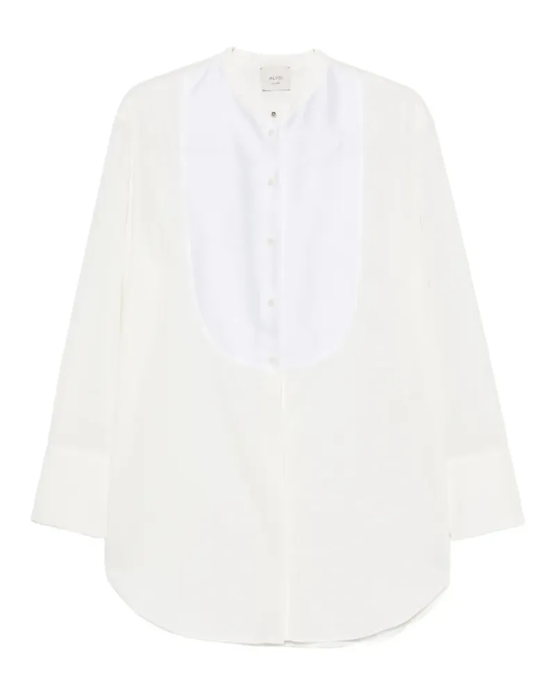 ALYSI bib-panel band-collar shirt - Weiß Weiß