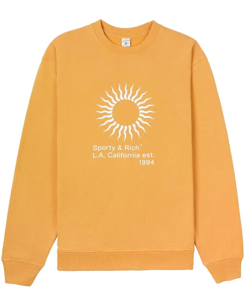 SPORTY & RICH Sweatshirt mit Rundhalsausschnitt - Orange Orange