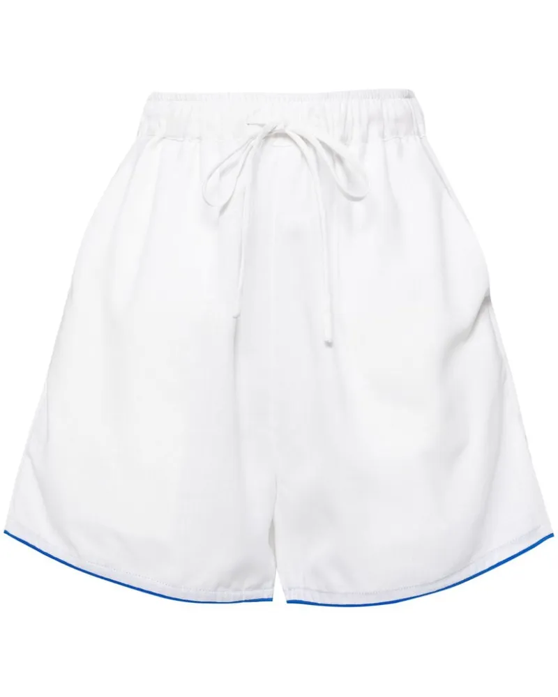 Bambah Hibiscus Shorts aus Leinen - Weiß Weiß